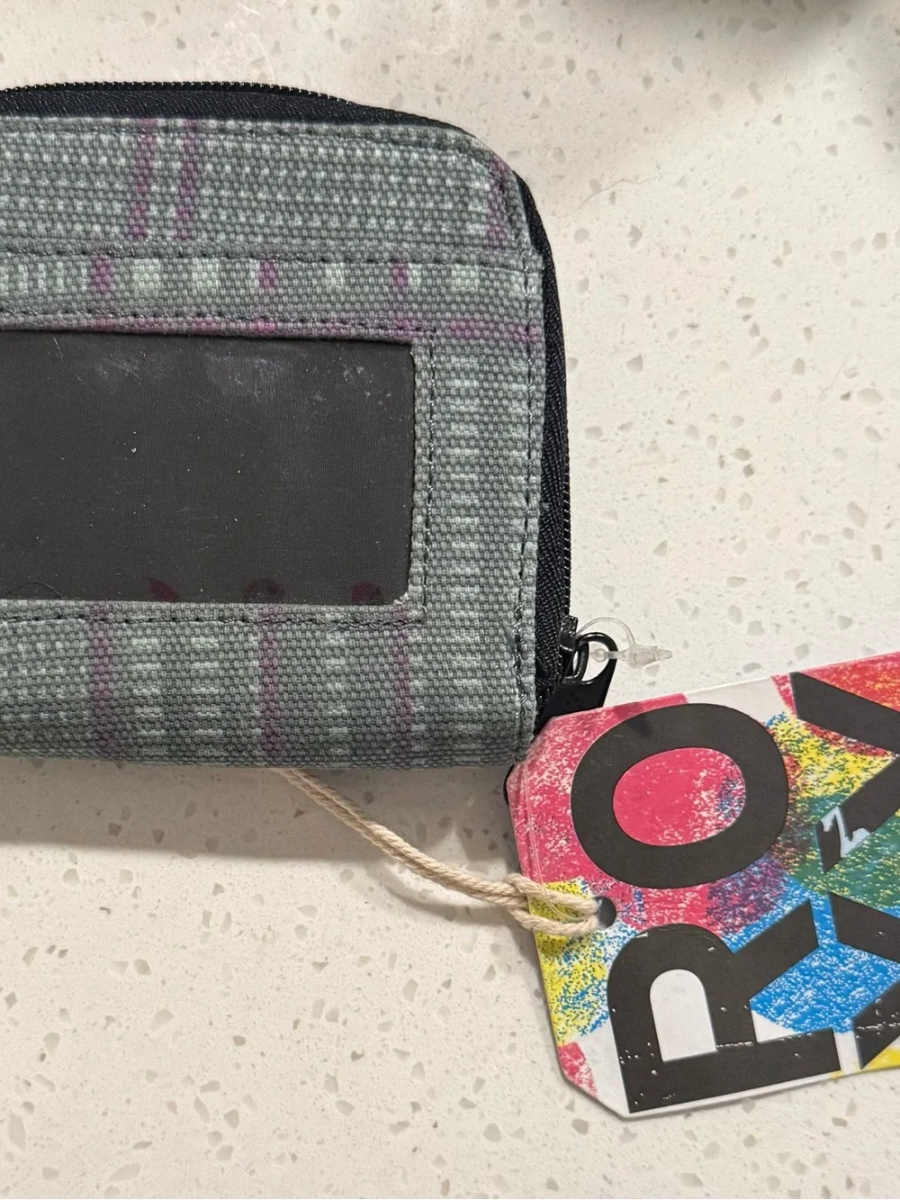 Vintage Roxy Gray Plaid Zip-Around Buckle Wallet - NWT